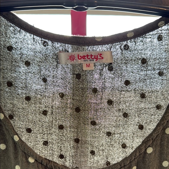 Betty’s Stylish Olive Polka Dot Sleeveless Dress size medium - Picture 2 of 6